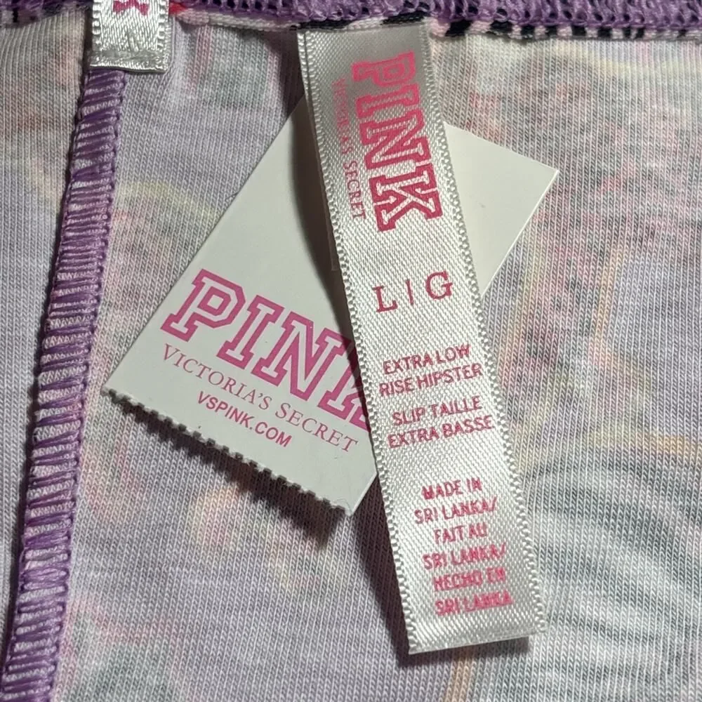 VTG. Victoria’s Secret Pink extra low rise hipster Panty zebra and cheetah LG.